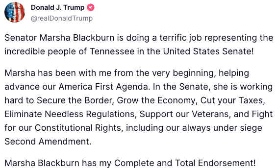 Endorsed by Donald J. Trump